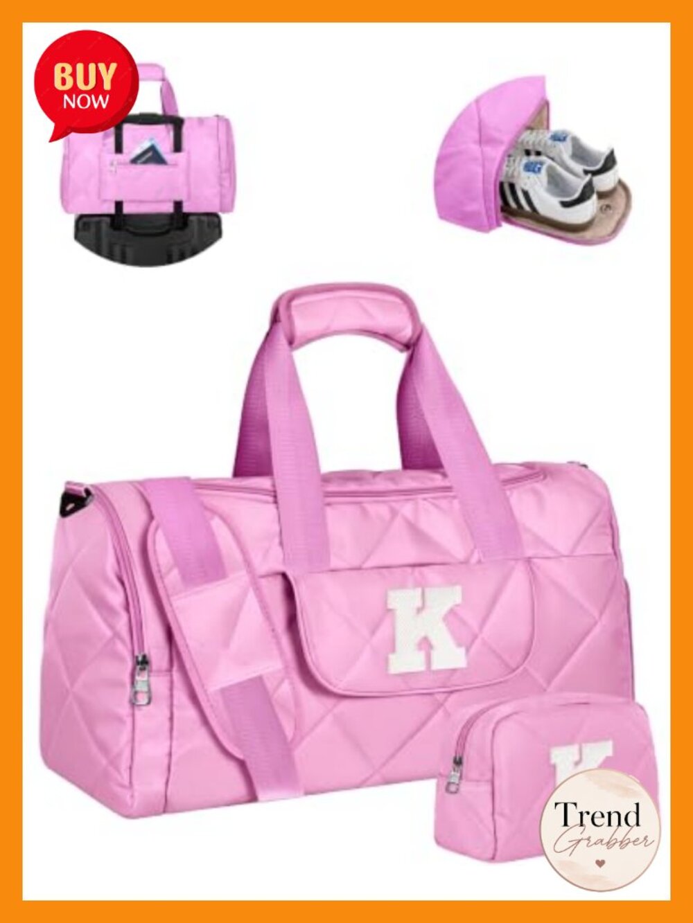 Personalized Girls Duffle Bag Nylon 32L Dance Gym Travel